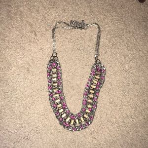 Pink silver and bronze necklace